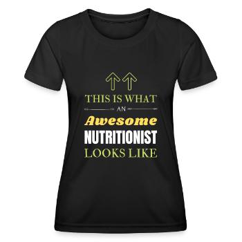 So sieht ein großartiger Ernährungsberater aus - Frauen Funktions-T-Shirt - Schwarz - Vorne - AI Model Female 172 light (172cm)