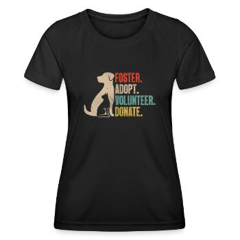 Pflege Adoptieren Freiwillige Spenden Retro Pflegetier spenden - Frauen Funktions-T-Shirt - Schwarz - Vorne - AI Model Female 172 light (172cm)