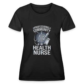 Community nurse - Women's Functional T-Shirt - black - Front - AI Model Female 172 light (172cm)