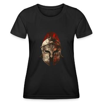 Casque de guerrier romain antique avec plume rouge - T-shirt sport Femme - noir - Devant - AI Model Female 172 light (172cm)
