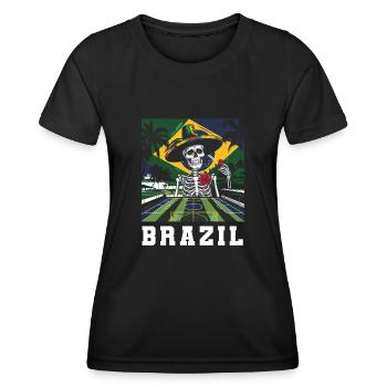 Brésil Brésil Maillot brésilien Rio de Janeiro - T-shirt sport Femme - noir - Devant - AI Model Female 172 light (172cm)