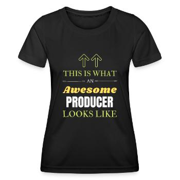 This is What an Awesome Producer Looks Like - Women's Functional T-Shirt - black - Front - AI Model Female 172 light (172cm)