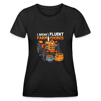Ouvrier agricole - T-shirt sport Femme - noir - Devant - AI Model Female 172 light (172cm)