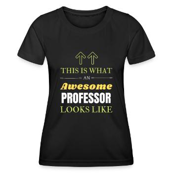 Voici à quoi ressemble un professeur génial - T-shirt sport Femme - noir - Devant - AI Model Female 172 light (172cm)