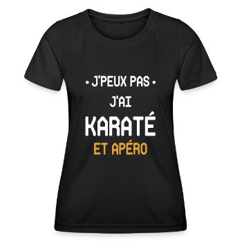 Ich kann nicht Karate und Aperitif haben - Frauen Funktions-T-Shirt - Schwarz - Vorne - AI Model Female 172 light (172cm)