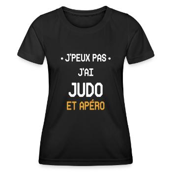 Ich kann nicht Judo und Aperitif haben - Frauen Funktions-T-Shirt - Schwarz - Vorne - AI Model Female 172 light (172cm)