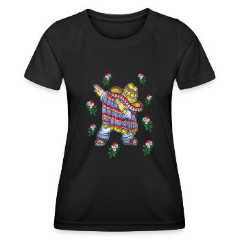 Mexiko Mexico Mexikaner Geschenk Flagge Fußball - Frauen Funktions-T-Shirt - Schwarz - Vorne - AI Model Female 172 light (172cm)