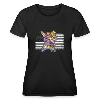 Mexiko Mexico Mexikaner Geschenk Flagge Fußball - Frauen Funktions-T-Shirt - Schwarz - Vorne - AI Model Female 172 light (172cm)