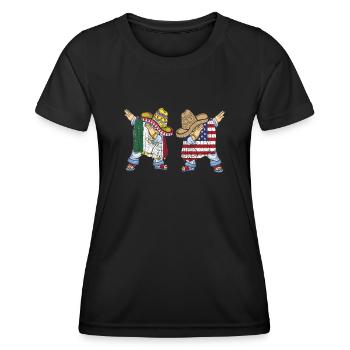 Mexico Mexico Mexican Gift Flag Football - Women's Functional T-Shirt - black - Front - AI Model Female 172 light (172cm)