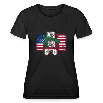 Mexico Mexico Mexican Gift Flag Football - Women's Functional T-Shirt - black - Front - AI Model Female 172 light (172cm)