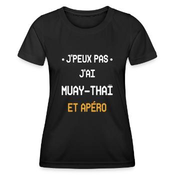 Ich kann nicht Muay Thai und Aperitif haben - Frauen Funktions-T-Shirt - Schwarz - Vorne - AI Model Female 172 light (172cm)