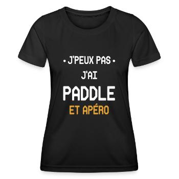 Ich kann kein Paddel und keinen Aperitif haben - Frauen Funktions-T-Shirt - Schwarz - Vorne - AI Model Female 172 light (172cm)