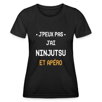I can't I have ninjutsu and aperitif - Women's Functional T-Shirt - black - Front - AI Model Female 172 light (172cm)