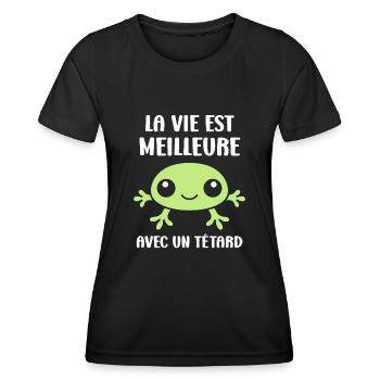 Têtard - T-shirt sport Femme - noir - Devant - AI Model Female 172 light (172cm)