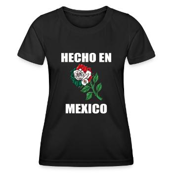 Mexiko Mexico Mexikaner Geschenk Flagge Fußball - Frauen Funktions-T-Shirt - Schwarz - Vorne - AI Model Female 172 light (172cm)