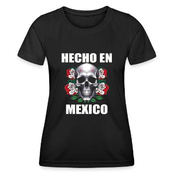 Mexiko Mexico Mexikaner Geschenk Flagge Fußball - Frauen Funktions-T-Shirt - Schwarz - Vorne - AI Model Female 172 light (172cm)
