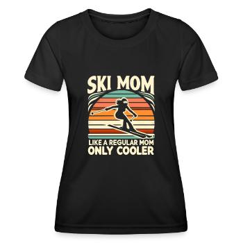 Ski-Mama Wie Eine Normale Mutter, Nur viel Cooleres Skifahren - Frauen Funktions-T-Shirt - Schwarz - Vorne - AI Model Female 172 light (172cm)
