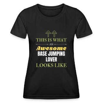 So sieht ein genialer BASE-Jumping-Liebhaber aus l - Frauen Funktions-T-Shirt - Schwarz - Vorne - AI Model Female 172 light (172cm)