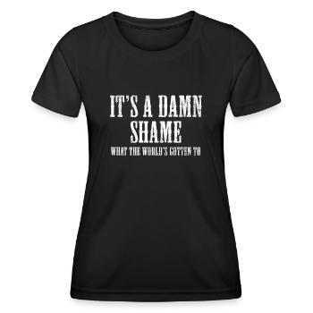 C’est vraiment dommage ce que les mondes ont obtenu - T-shirt sport Femme - noir - Devant - AI Model Female 172 light (172cm)