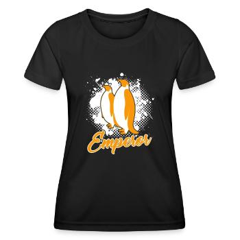 Emperor Penguin Family - Women's Functional T-Shirt - black - Front - AI Model Female 172 light (172cm)