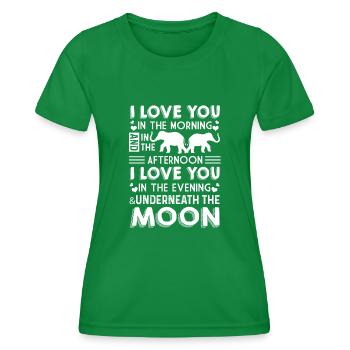 Elephant I Love You In The Morning - Women's Functional T-Shirt - kelly green - Front - AI Model Female 172 dark (172cm)