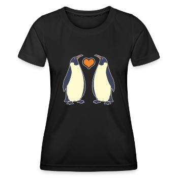 Emperor Penguin With Heart - Women's Functional T-Shirt - black - Front - AI Model Female 172 light (172cm)
