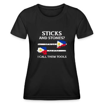 Arnis Eskrima Kali Arts Philippins FMA - T-shirt sport Femme - noir - Devant - AI Model Female 172 light (172cm)