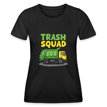Éboueur Éboueur Squad - T-shirt sport Femme - noir - Devant - AI Model Female 172 light (172cm)