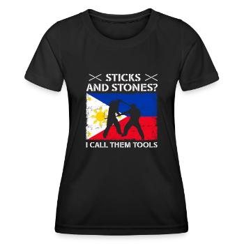 Arnis Eskrima Kali Arts Philippins FMA - T-shirt sport Femme - noir - Devant - AI Model Female 172 light (172cm)