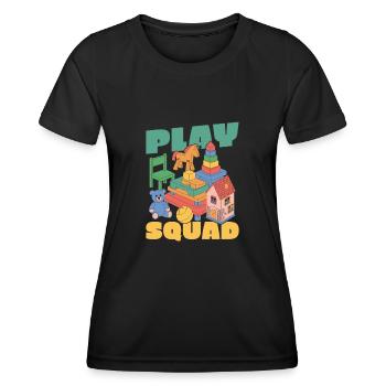 Éducateur de la petite enfance Kader - T-shirt sport Femme - noir - Devant - AI Model Female 172 light (172cm)