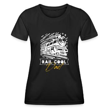 rail cool dad Design for a railroad models - Women's Functional T-Shirt - black - Front - AI Model Female 172 light (172cm)