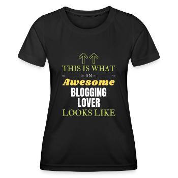 Voici à quoi ressemble un amateur de blogs génial - T-shirt sport Femme - noir - Devant - AI Model Female 172 light (172cm)