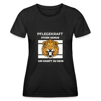 Pflegekraft: Stark Genug, Um Sanft Zu Sein - Frauen Funktions-T-Shirt - Schwarz - Vorne - AI Model Female 172 light (172cm)