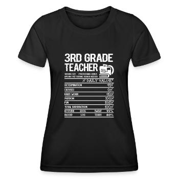 3rd Grade Teacher 3rd Grade Teacher Facts - Women's Functional T-Shirt - black - Front - AI Model Female 172 light (172cm)