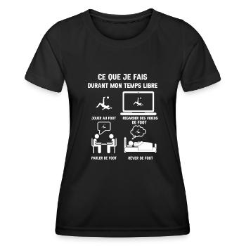 Freizeit Fußball Humor - Frauen Funktions-T-Shirt - Schwarz - Vorne - AI Model Female 172 light (172cm)
