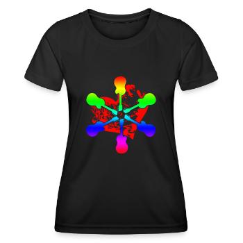 Acoustic Guitar Rainbow - Women's Functional T-Shirt - black - Front - AI Model Female 172 light (172cm)