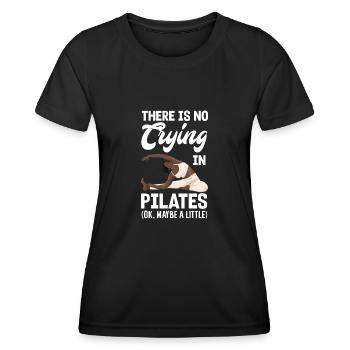 Pas de pleurs pendant le Pilates - T-shirt sport Femme - noir - Devant - AI Model Female 172 light (172cm)