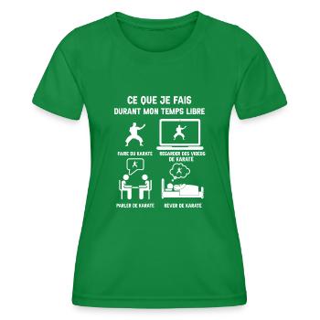 temps libre karaté humour - T-shirt sport Femme - vert - Devant - AI Model Female 172 dark (172cm)