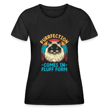 Purrfection Kommt In Pluff Form Ragdoll Ragdolls C - Frauen Funktions-T-Shirt - Schwarz - Vorne - AI Model Female 172 light (172cm)