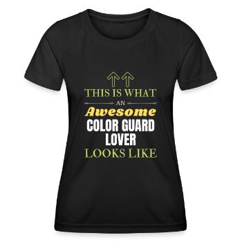 So sieht ein großartiger Color Guard-Liebhaber aus - Frauen Funktions-T-Shirt - Schwarz - Vorne - AI Model Female 172 light (172cm)
