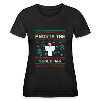 Noël laid drôle de dicton avec bonhomme de neige - T-shirt sport Femme - noir - Devant - AI Model Female 172 light (172cm)