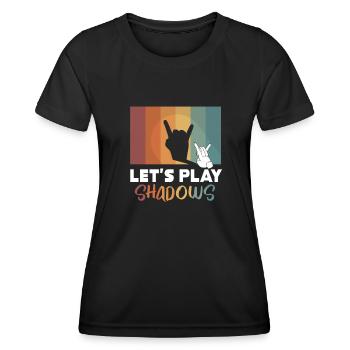 Jouons à Shadows Shadow Puppetry - T-shirt sport Femme - noir - Devant - AI Model Female 172 light (172cm)
