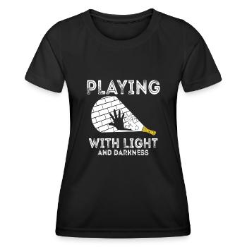 Shadow Puppetry Theater Show Art - Women's Functional T-Shirt - black - Front - AI Model Female 172 light (172cm)