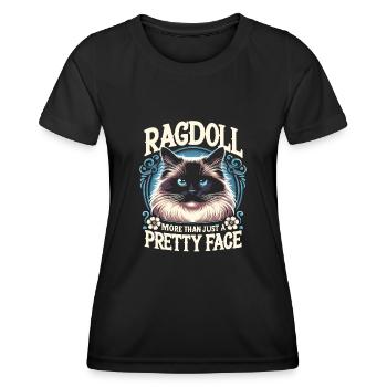 Ragdoll Mehr als nur eine hübsche Ragdolls-Katze - Frauen Funktions-T-Shirt - Schwarz - Vorne - AI Model Female 172 light (172cm)