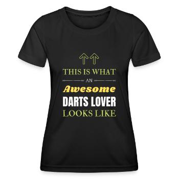 Voici à quoi ressemble un amateur de fléchettes génial - T-shirt sport Femme - noir - Devant - AI Model Female 172 light (172cm)