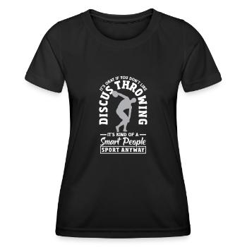 Lancer du disque Athlète Cadeau d’athlète - T-shirt sport Femme - noir - Devant - AI Model Female 172 light (172cm)