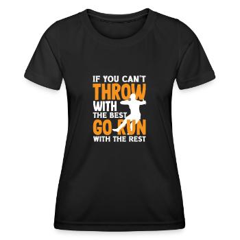 Lancer du disque Athlète Cadeau d’athlète - T-shirt sport Femme - noir - Devant - AI Model Female 172 light (172cm)