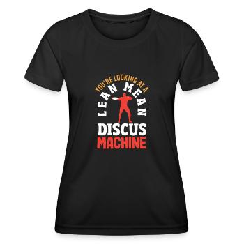 Lancer du disque Athlète Cadeau d’athlète - T-shirt sport Femme - noir - Devant - AI Model Female 172 light (172cm)