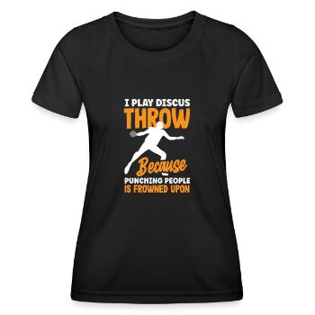 Lancer du disque Athlète Cadeau d’athlète - T-shirt sport Femme - noir - Devant - AI Model Female 172 light (172cm)