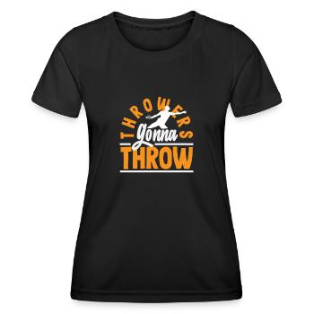 Lancer du disque Athlète Cadeau d’athlète - T-shirt sport Femme - noir - Devant - AI Model Female 172 light (172cm)